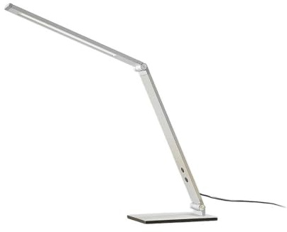 Lucande LED Tischlampe Nicano dimmbar (Modern) in Alu aus Aluminium (1 flammig,) - Tischleuchte Schreibtischlampe Nachttischlampe Arbeitszimmerleuchte