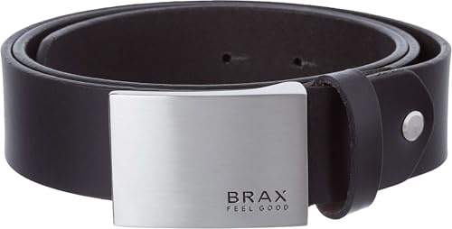 BRAX Herren Stijl lederen riem effen koppelriem G rtel, Schwarz, 110 EU