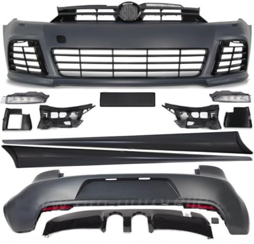 DM Autoteile 3216 Sport Bodykit Komplett + Diffusor kompatibel für Golf 6 R R20 Umbau ab 2008-2012
