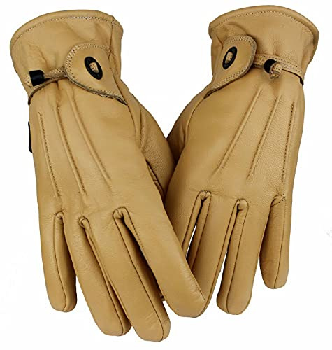 EURO STARS Lammleder Handschuhe Motorrad und Freizeit Beige, Motorcycle Leather Gloves (4XL, Beige)