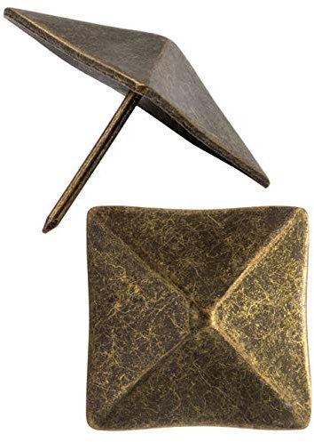 Fuxxer® - 10 chiodi decorativi per tappezzeria, per mobili, chiodi di copertura, tappi decorativi, raccordi, ottone vintage bronzo anticato, 30 x 30 mm