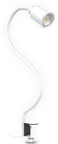 B.K.Licht - Lámpara de pinza LED - Lámpara de escritorio con bombilla GU10 de 5W - Lámpara de cuello de cisne - blanco 54,5 cm