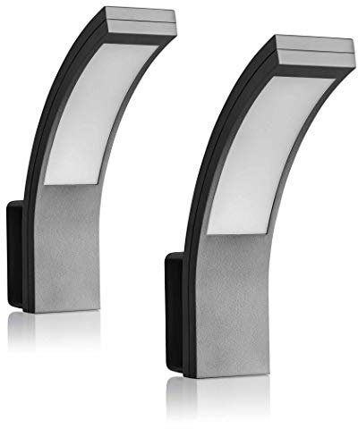 SEBSON Outdoor Wall Lights Mains Powered IP65 - Pack of 2 - LED Wall Lights 15W Cool White 5800K 1100lm - Outdoor Garden Lights, Outside Lights for Garage and Driveway