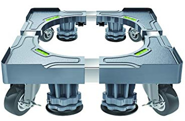 Washing Machine Stand Base Universal Appliance Wheels Adjustable Fridge Freezer Trolley 42-65cm Multi-Functional Dryer and Refrigerator Holder Stand 4 Legs+4 Lockable Wheels