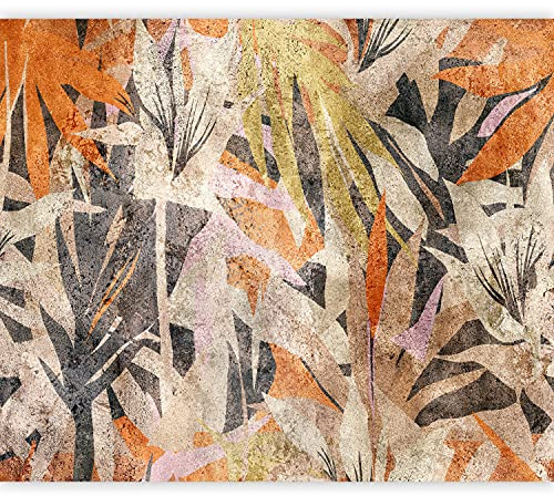 murando Fotomurales autoadhesivos 343x256 cm Papel Pintado Decoración | Pared Murales Pegatina decorativos adhesivos 3d Fotográfico Botánica Hojas Planta Flores