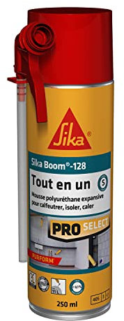 SIKA - Mousse polyuréthane expansive - Sika Boom 128 - Calfeutrer - Isoler - Caler - Int/Ext - Usage tous sens - Réutilisable - Multisupports - Facile à découper - Expansion 11L - Blanc - 250ml