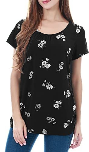 Smallshow Damen Umstands-Still-Top, kurzärmelig, Modal, Still-T-Shirt, Svp121, M