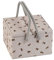 Hobby Gift Esclusiva grande scatola da cucito con due coperchi, scatola portaoggetti artigianale, vassoio per accessori, puntaspilli, manici in PVC, 25 x 25 x 17 cm, ape