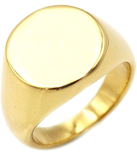 Homxi Herren Ring Vintage Punk,Ring Runds Poliert Gold Herren Ringe Edelstahl mit Gravur Gold Ring Herren Größe 62 (19.7)