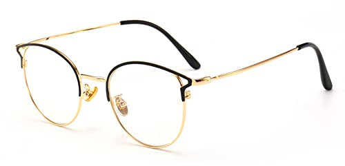 RICCIE Women's progressive multifocal HD anti-blue light reader, retro cat glasses frame 1.56 aspheric resin lens reading eyeglasses diopter +1.0 to +3.0,01,+3.0