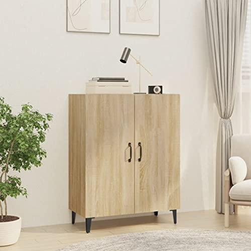 FIRBNUS 70x34x90 cm Seitenschrank mit 2 Türen Beistellschrank Schubladenschrank Lowboard Lagerschrank Kommode Sonoma Eiche Sideboard Wohnzimmer TV Schrank Aufbewahrungskommode Holzwerkstoff