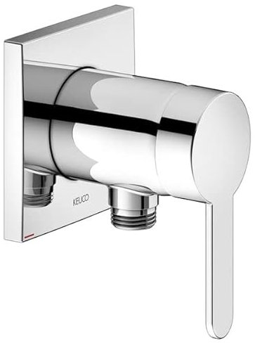 KEUCO IXMO Flat Einhebel-Brausemischer mit Schlauchanschluss, Rosette eckig, 59552010302, Farbe: Verchromt