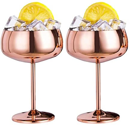 Champagnergläser-Set, 2 Stück, Edelstahl, Vintage-Martini-Cocktailglas, Weinkelch (Farbe: A, Größe: Einheitsgröße) (A Einheitsgröße)