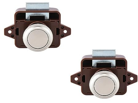 2 Stücke Cabinet Push Button Lock Push Button Catch Door Lock Metal Push Lock Schloss Wohnmobil Schrank Schublade Möbelschloss Druckknopfverriegelung,für Tür,Schrank,Wohnmobil,Yacht,Schiff