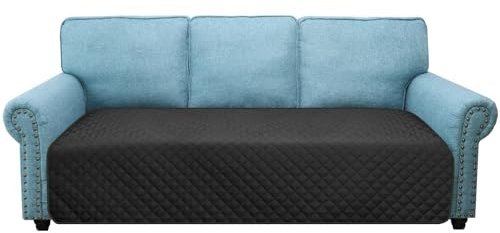 Granbest Wasserabweisend Sofabezug 3 Sitzer rutschfeste Sofaschutz, Waschbare Couchbezug für Kinder, Haustiere, Hunde, Katzen Sofa Kissenbezug Vier Jahreszeiten Universell (3-Sitzer, Schwarz)