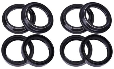 40x52x10 40 * 52 Gabel Suspension Dämpfer Öl Dichtung 40 52 Staub Abdeckung Lip for Für A.PRI/LIA RX125 RX 125 SX125 SX 125 TUAREG RALLY 125 (Color : 4pcs seal 4pc cover)