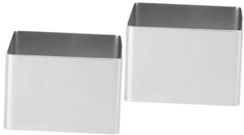 Anneome 2pezzi Coppapasta Quadrato Acciaio Inossidabile Stampo per Mousse e Torte Utensile da Cucina per e Decorazioni Dolci Facile da Usare e Riutilizzabile Colore Argento