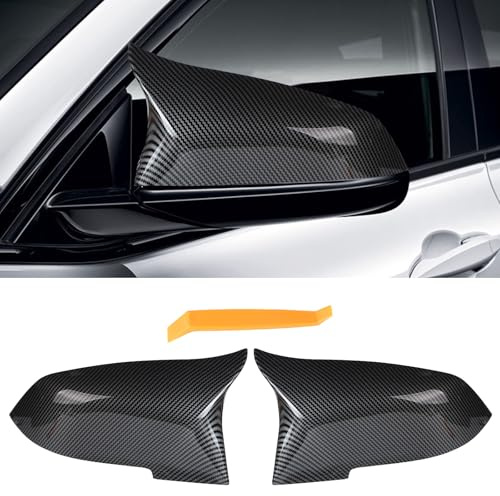 LALAGO Compatibile con Espejo de Puerta Lateral BMW 1 F20 F21/2 F22 F23 F87/3 F30 F31 F34/4 F32 F33 F36/i3 I01/X1 E84, Carcasas Espejos Retrovisores, Espejo Puerta Lateral (Fibra de Carbono)