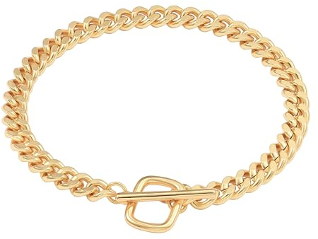 Aobei Pearl Chain Link Bracelets for Women 18K Gold Handmade Layered Jewelry