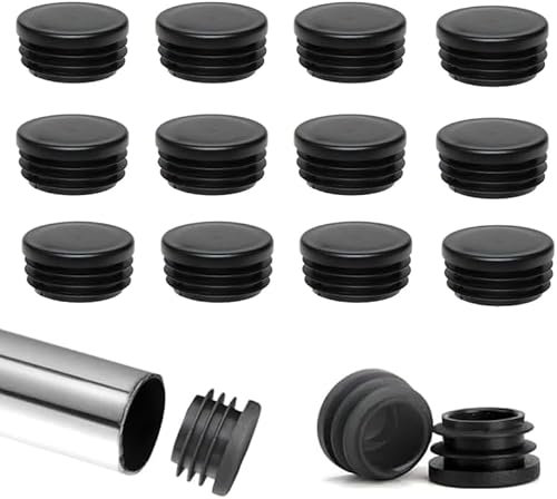 PacuM 40 Pcs Round Plastic End Caps 22 mm Pipe Plugs Furniture Leg Pipe Insert Dining Chair Leg Foor Protectors for Metal Legs Fences Glide Protection from Chair Legs and Furniture