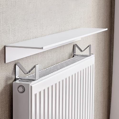 éTagèRe Tablette De Radiateur Étagère de radiateur de salle de bain, cache-radiateur universel pour la décoration de la maison 35 45 55 60 80 CM, support de rangement de chauffage avec support pour cu