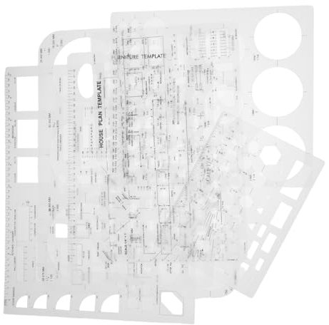 Gadpiparty 6 Stück Zeichenschablonen Kunststoff Pp Geometrische Vorlage Kreis Viereck Dreieck Präzise Geschnitten Für Architektur Büro Schule Und Zeichnung