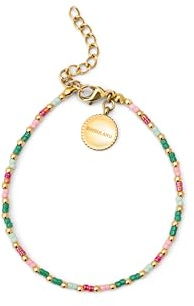 SINGULARU - Bracciale Vidal Colors. Acciaio con placcatura in Oro 18Kt e Perline Miyuki. Gioielli da Donna.