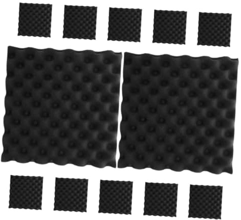 DIYEAH 12 Paneles Acústicos Absorción de Ruido de Poliestireno Negro para Estudios de Grabación y Salas de Medios