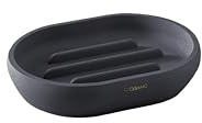 COSMIC Saona Jabonera para Baño o Cocina de Diseño Elegante Fabricada en Resina. Soporte para Pastillas de Jabón. Accesorio de Tacto Suave para Lavabo de Color Negro