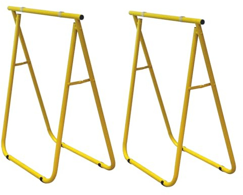 eacommerce - Set di 2 Cavalletti Pieghevoli | Struttura in Ferro Robusta | Design Salvaspazio | Ideale per Scrivania e Tavolo da Disegno | Misure 62x75H cm, Ferro (Senape)