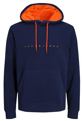 JACK & JONES Sudadera con capucha para hombre JJESTAR JJ Sweat Hood - Ajuste relajado, L