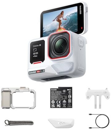 Insta360 Ace Pro 2 édition limitée Blanc Arctique - Pack Xplorer Argent Lunaire Caméra 8K co-conçue avec Leica, capteur 1/1,3, Double Puce d'IA, Excellente Performance en Basse lumière