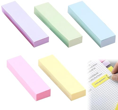 JUGUTA 1000 Notas Adhesivas Pastel (78 X 22 Mm) – Coloridos Blocs Adhesivos Extraíbles En Azul, Rosa, Verde, Amarillo, Morado | Juego De 10 Blocs (100 Hojas Cada Uno) | Oficina, Hogar Y Escuela
