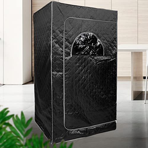 Sauna a Vapore Portatile, Cabina Domestica per SPA, 9 Temperature Regolabili, 0-99 Minuti, Telecomando,per Interna Esterno, Pressoterapia Iinfodrenaggio,100 * 80 * 170 cm (Nero)