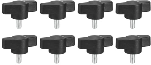 QUARKZMAN 8 Stück Flügelschraube M4 x 10mm | Rändelschraube Sterngriffmutter mit Griff, Sternschraube Sternkopfschraube Klemmknopf für Werkzeugmaschine Anziehen Geräte