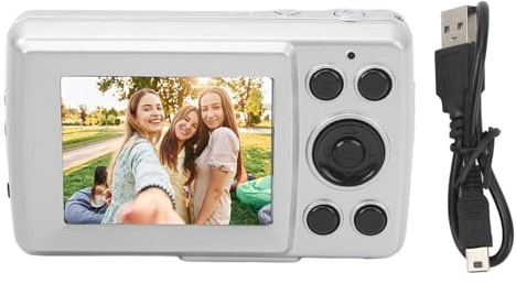 Yinhing 16MP Digital Camera for Kids 1080P FHD Vlog Camera Camcorder with 16X Zoom 2.4 Inch LCD Screen Compact Portable for Teens Boys Girls Gifts (Silver Grey)