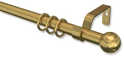 Interdeco ausziehbare Gardinenstange in Messing-Antik 19/16 mm Ø Nova Bowl (Kugel), 200-350 cm