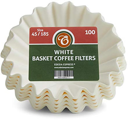 EDESISA ESPRESS - 100 Size 45/185mm Basket Coffee Filter Papers White – Compatible with Kalita Wave KWF-185