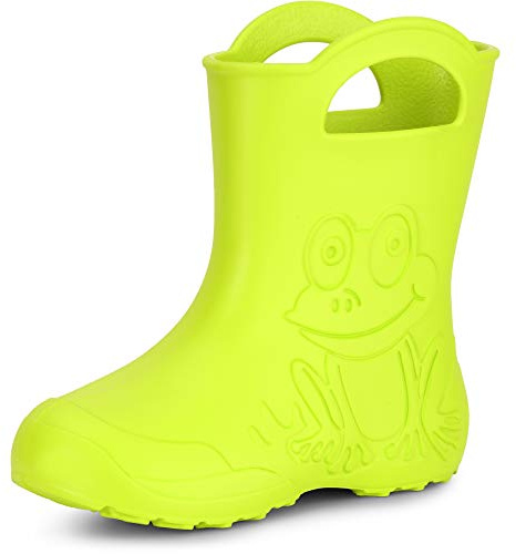 Ladeheid Stivaletti Pioggia Bambino in EVA, Leggeri Stivali Pioggia Bambina con Motivo a Rana, Facili da Pulire Stivaletti Bambina, Scarpe Bambino per Scuola LA-CA-01 (Limone, 26/27)