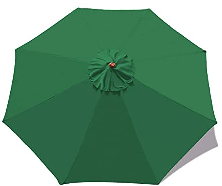 SMLJFO Housse de rechange pour parasol, 8 baleines, 3 m, imperméable, anti-UV, tissu de rechange, vert