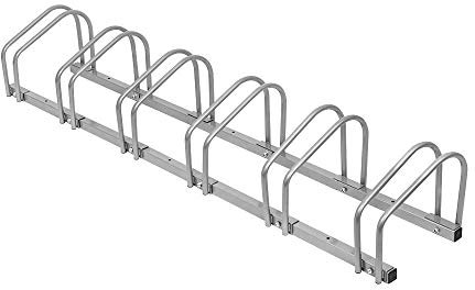 NAIZY Fahrradständer Boden für 6 Fahrräder Boden- und Wandmontage mit 35-55 mm Reifenbreite Mehrfachständer Bike Ständer Metall Platzsparend (für 6 Fahrräder)