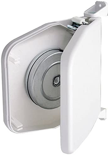 5er-Set Schellenberg 50151 Gurtwickler Aufputz Aufschraubwickler für 14 mm Gurt, Mini Rolladenwickler, aufklappbar, 180° schwenkbar, Lochabstand zur Befestigung 15,5 cm, Weiß