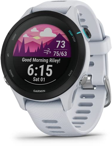 Garmin Forerunner 255S Smaller Easy to Use Lightweight GPS Running Smartwatch, Music Storage, Advanced Training and Recovery Insights,Safety and Tracking Features, Up to 12 days Battery Life, White