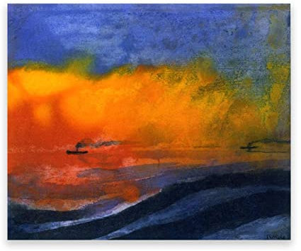 IKYE Berühmte Gemälde von Emil Nolde, Druck auf Leinwand. Reproduktion von Ölgemälden. Abstrakte Wandbilder auf Leinwand für Wohnzimmer (Meer) 60 x 72 cm (23,6 x 28,3 Zoll), rahmenlos