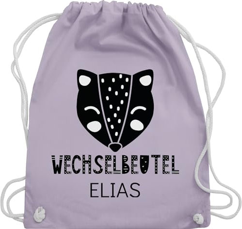 Turnbeutel Rucksack - Kita Beutel Wechselsachen Mädchen - Wechselbeutel mit Fuchs - Unisize - Pastell Lila - wechselkleidung kindergartenbeutel personalisierte stoffbeutel kindergarten