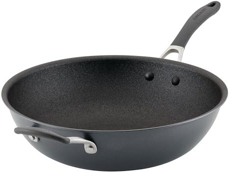 Circulon Scratch Defense Wok Non Stick 34 cm - Induction Wok with Extreme Non Stick, Dishwasher & Oven Safe Cookware, Graphite Pewter Finish, Grey