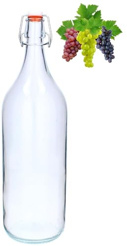 lilawelt24 2L Leere Glasflasche Zum Befüllen | BügelFLASCHE| Likörflaschen |Essig-Öl Flaschen | Schnapsflaschen |Karaffe |Wasserflasche|Milchflasche BÜGELVERSCHLUSS