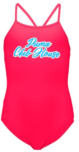 Puma Flickklubb House baddräkt (1-pack), Rosa röd, 140