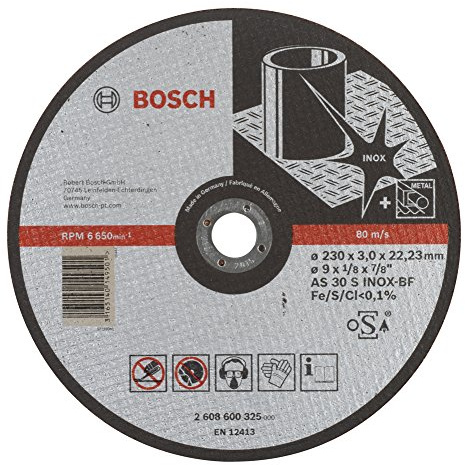 Bosch Professional 1x Trennscheibe Gerade Expert for Inox (AS 30 S INOX BF, Ø 230 mm, 3.0 mm, Zubehör Winkelschleifer) (Packung mit 10)