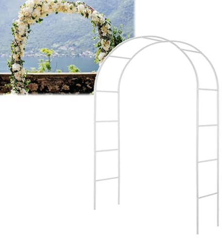 Arche de jardin en métal blanc avec treillage pour plantes grimpantes, vignes et fleurs, portail décoratif pour cérémonie de mariage